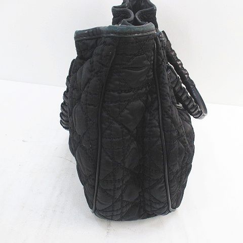 Christian DIOR Handbag Tote Bag Cannage Black Made In Italy