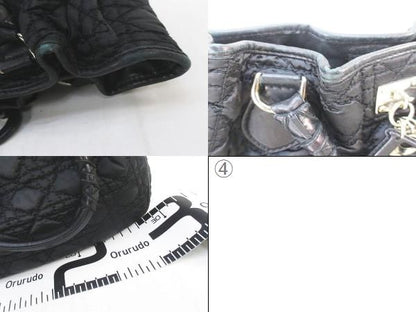 Christian DIOR Handbag Tote Bag Cannage Black Made In Italy