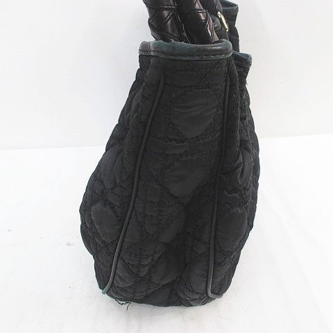 Christian DIOR Handbag Tote Bag Cannage Black Made In Italy