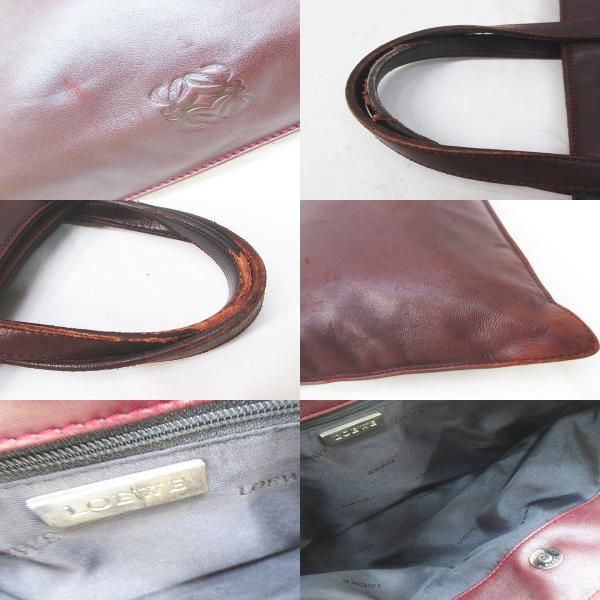 Loewe Tote Bag Handbag None Anagram Bordeaux Leather