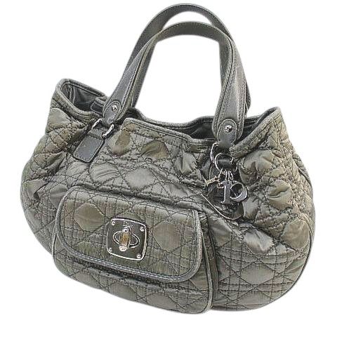 Christian Dior Cannage Handbag Quilted Charm Green Made In Italy 02-bo-0049