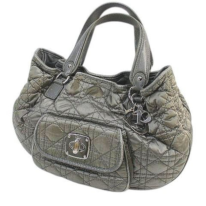Christian Dior Cannage Handbag Quilted Charm Green Made In Italy 02-bo-0049