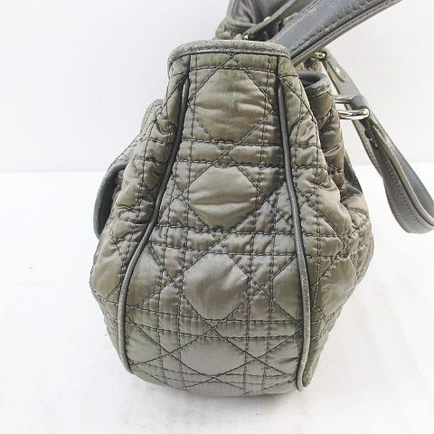 Christian Dior Cannage Handbag Quilted Charm Green Made In Italy 02-bo-0049