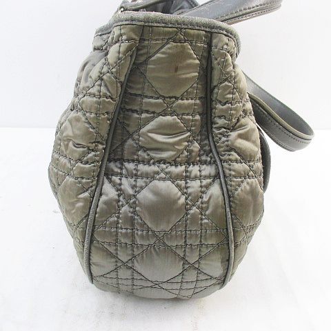 Christian Dior Cannage Handbag Quilted Charm Green Made In Italy 02-bo-0049