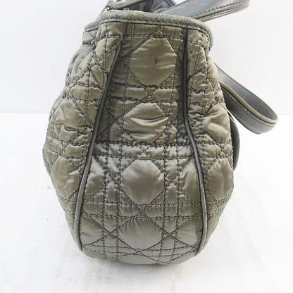 Christian Dior Cannage Handbag Quilted Charm Green Made In Italy 02-bo-0049