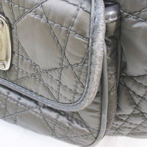 Christian Dior Cannage Handbag Quilted Charm Green Made In Italy 02-bo-0049