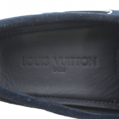 Louis Vuitton Driving Shoes Slip-on Moccasins Suede Ribbon Logo 6.5 25.5cm