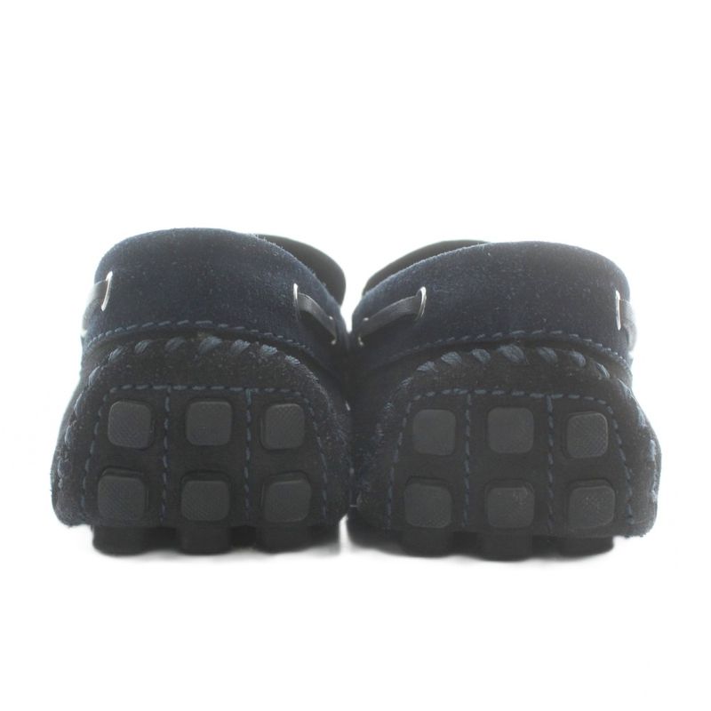 Louis Vuitton Driving Shoes Slip-on Moccasins Suede Ribbon Logo 6.5 25.5cm