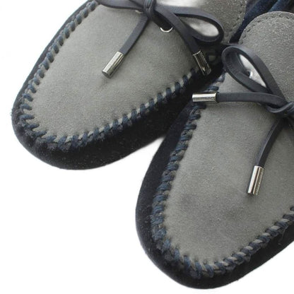 Louis Vuitton Driving Shoes Slip-on Moccasins Suede Ribbon Logo 6.5 25.5cm