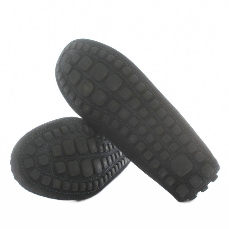 Louis Vuitton Driving Shoes Slip-on Moccasins Suede Ribbon Logo 6.5 25.5cm