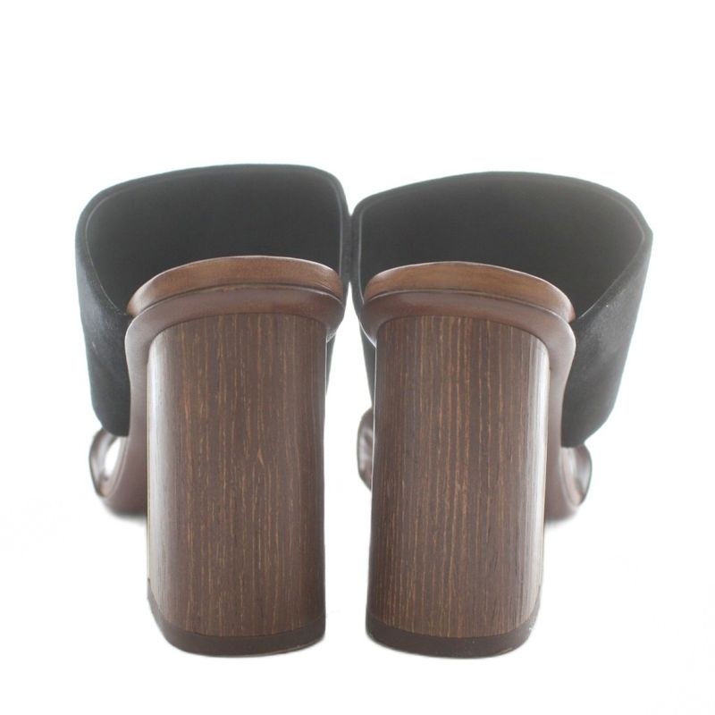 Louis Vuitton Sandals Suede Wood Open Toe Chunky Heel Bijou 38 24.5cm (9.65in)