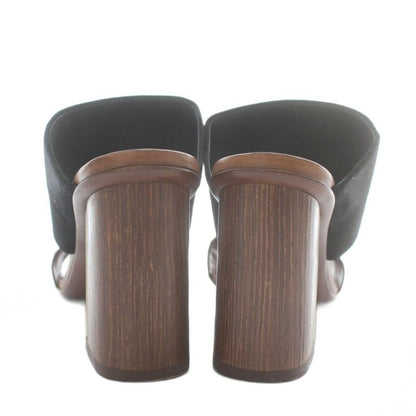 Louis Vuitton Sandals Suede Wood Open Toe Chunky Heel Bijou 38 24.5cm (9.65in)