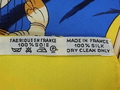 Hermes Scarf Carre90 Multicolor 100% Silk Women's Pavois Flag
