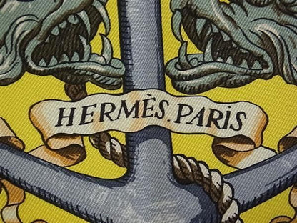 Hermes Scarf Carre90 Multicolor 100% Silk Women's Pavois Flag