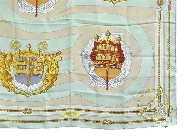 Hermes Scarf Carre90 Multicolor 100% Silk Women's Chateaux D'arriere Decoration