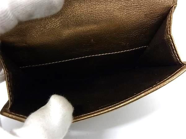 Gucci Wallet Abby 141415 Gold Brown Canvas Leather Ladies GG Pattern W Hook