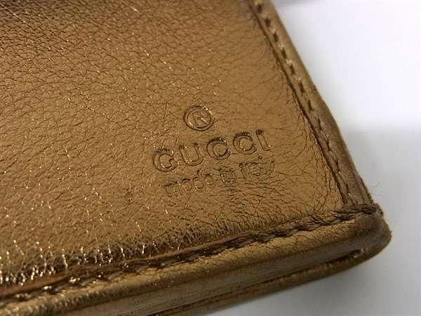 Gucci Wallet Abby 141415 Gold Brown Canvas Leather Ladies GG Pattern W Hook