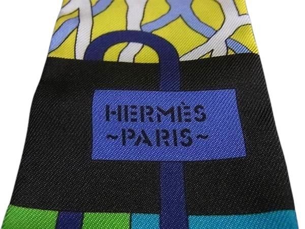 Hermes Ribbon Scarf Twilly Multicolor 100% Silk Women's Ballet Aquatique