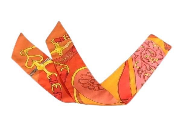 Hermes Ribbon Scarf Twilly Multicolor 100% Silk Women's Festival Des Amazones