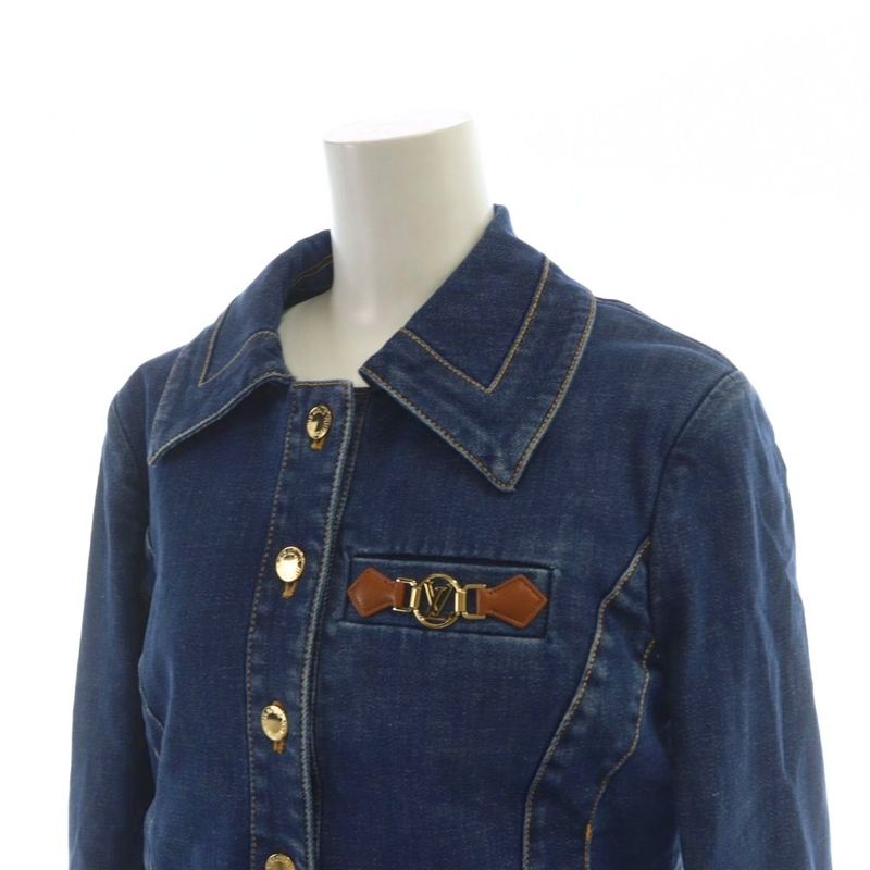Louis Vuitton Denim Jacket Rw212w XII Flja33 Long Sleeve Single Gold Hardware
