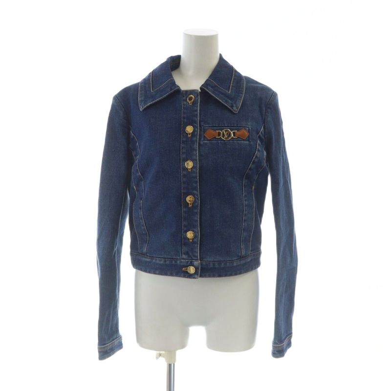 Louis Vuitton Denim Jacket Rw212w XII Flja33 Long Sleeve Single Gold Hardware