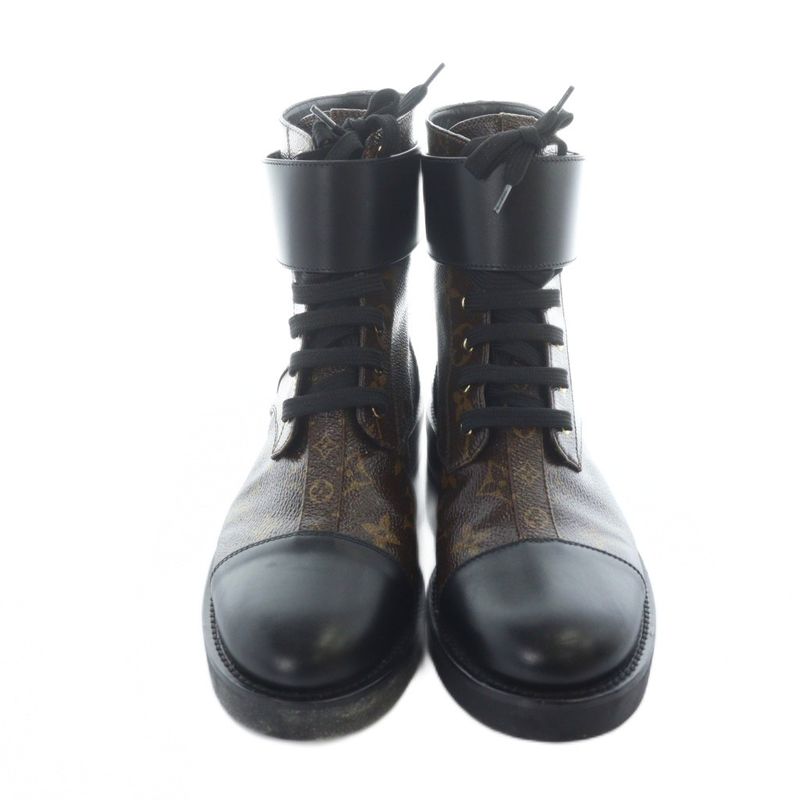 Louis Vuitton Wonderland Monogram Short Boots Logo PVC Leather 38 24.5cm