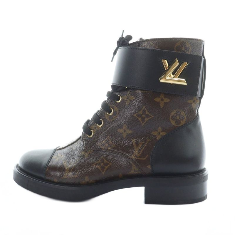 Louis Vuitton Wonderland Monogram Short Boots Logo PVC Leather 38 24.5cm