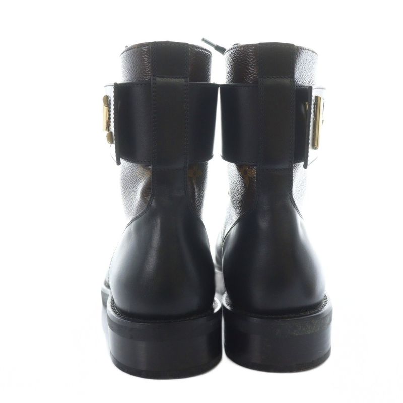 Louis Vuitton Wonderland Monogram Short Boots Logo PVC Leather 38 24.5cm
