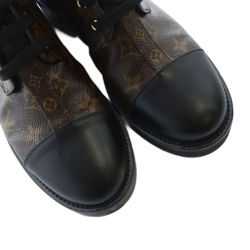 Louis Vuitton Wonderland Monogram Short Boots Logo PVC Leather 38 24.5cm