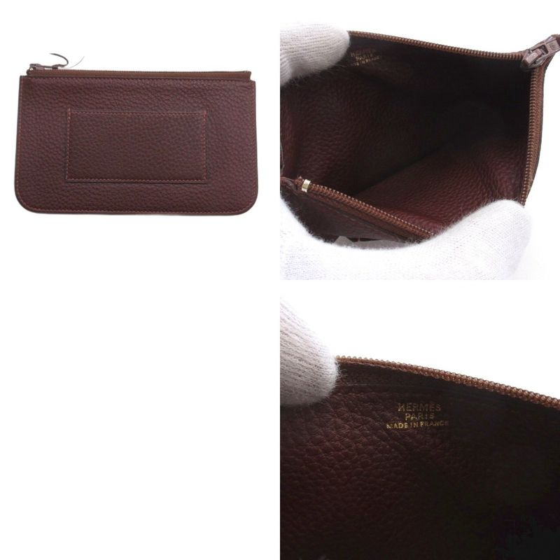 Hermes Dogon GM Bifold Wallet Made In France □A Stamp Brown AA