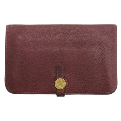 Hermes Dogon GM Bifold Wallet Made In France □A Stamp Brown AA
