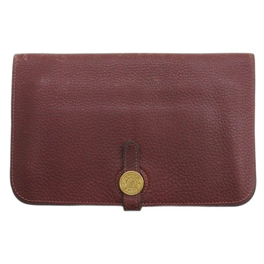 Hermes Dogon GM Bifold Wallet Made In France □A Stamp Brown AA