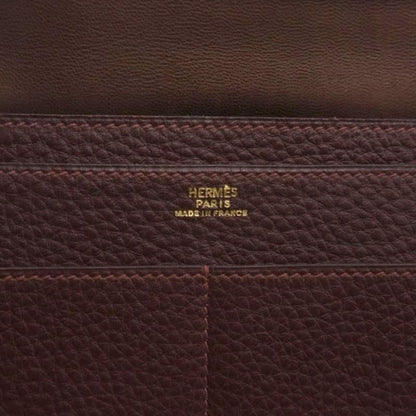 Hermes Dogon GM Bifold Wallet Made In France □A Stamp Brown AA