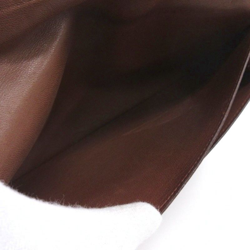 Hermes Dogon GM Bifold Wallet Made In France □A Stamp Brown AA