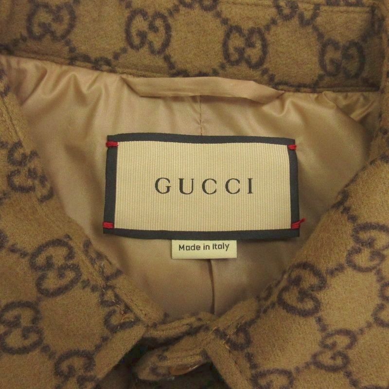 Gucci GG Pattern Padded Overshirt Long Sleeve Batting All Over Pattern 762183