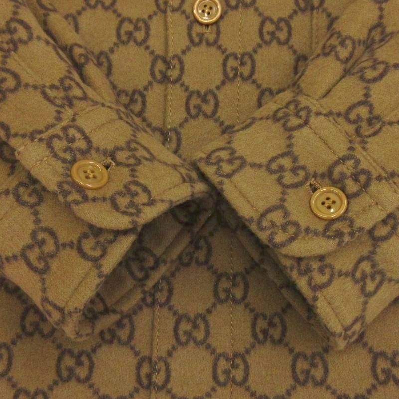 Gucci GG Pattern Padded Overshirt Long Sleeve Batting All Over Pattern 762183