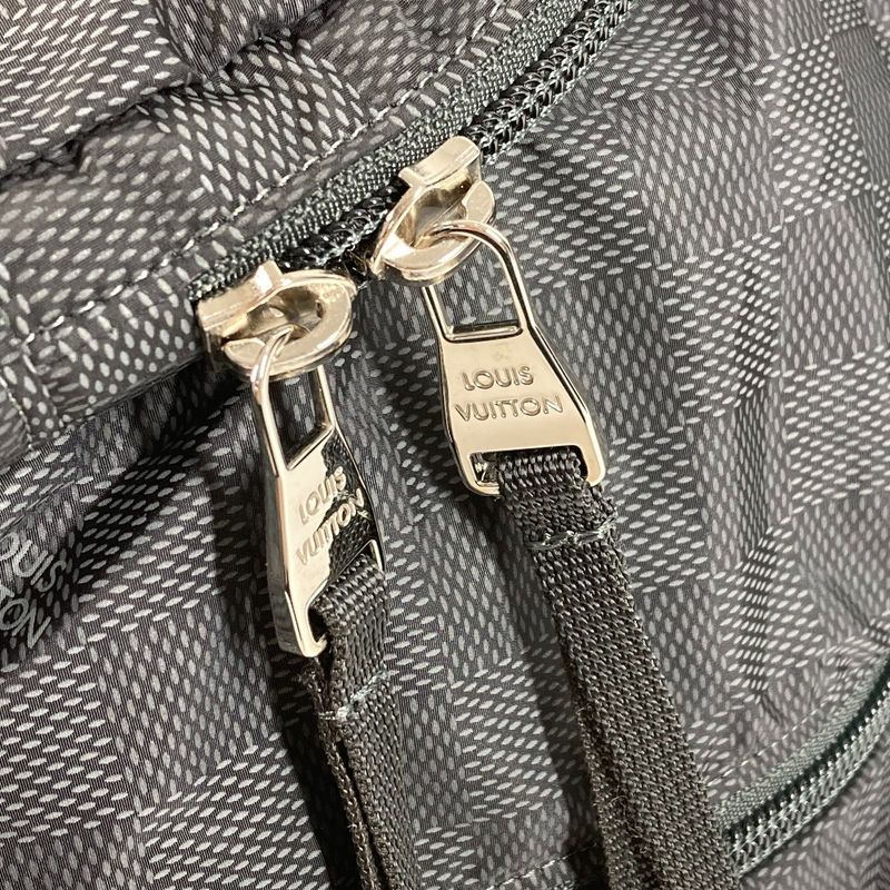 Louis Vuitton Backpack Sac Light Pack Galaxy N41189 Leather Nylon Black