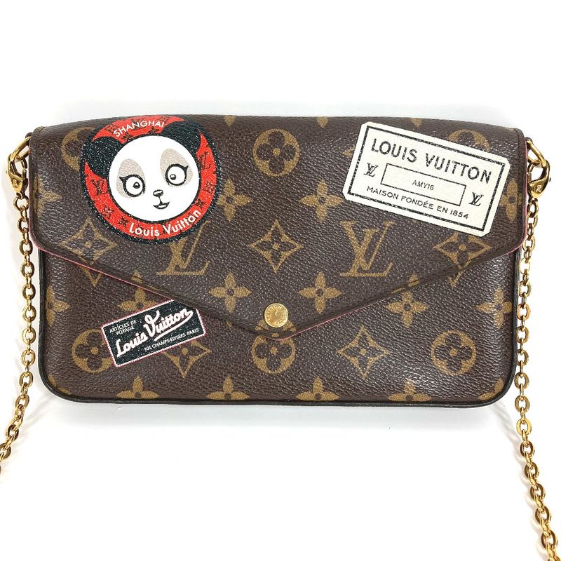 Louis Vuitton Shoulder Bag Pochette Felicie Monogram Canvas Brown