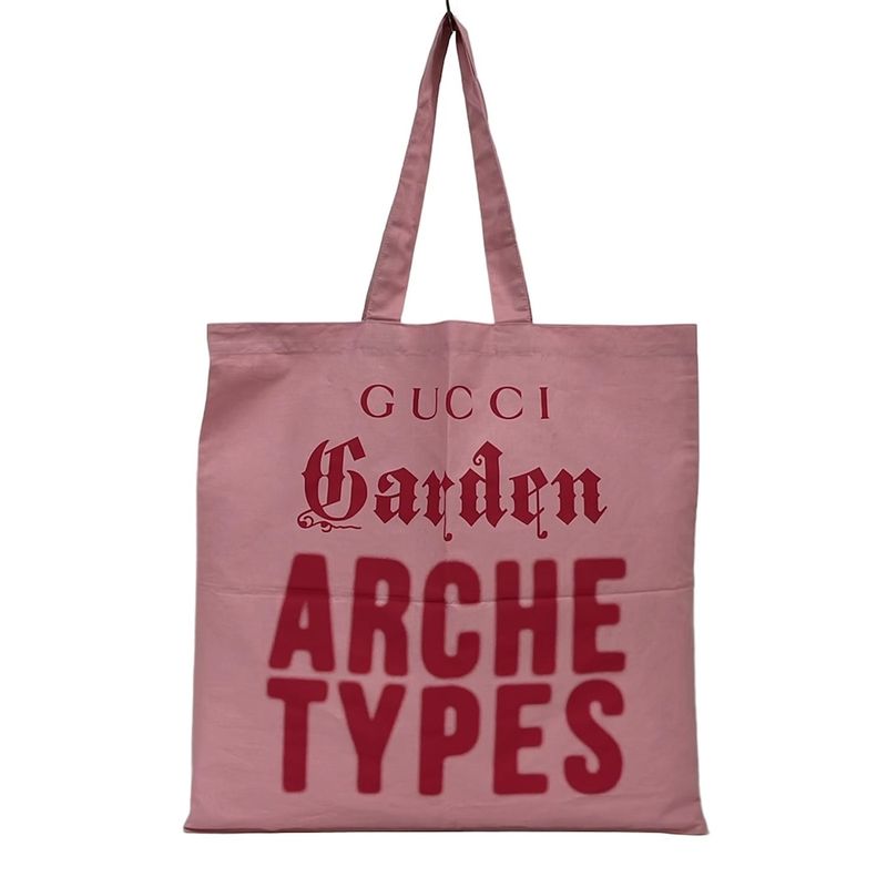 Gucci Tote Bag Garden Archetype Pink X Red Cotton