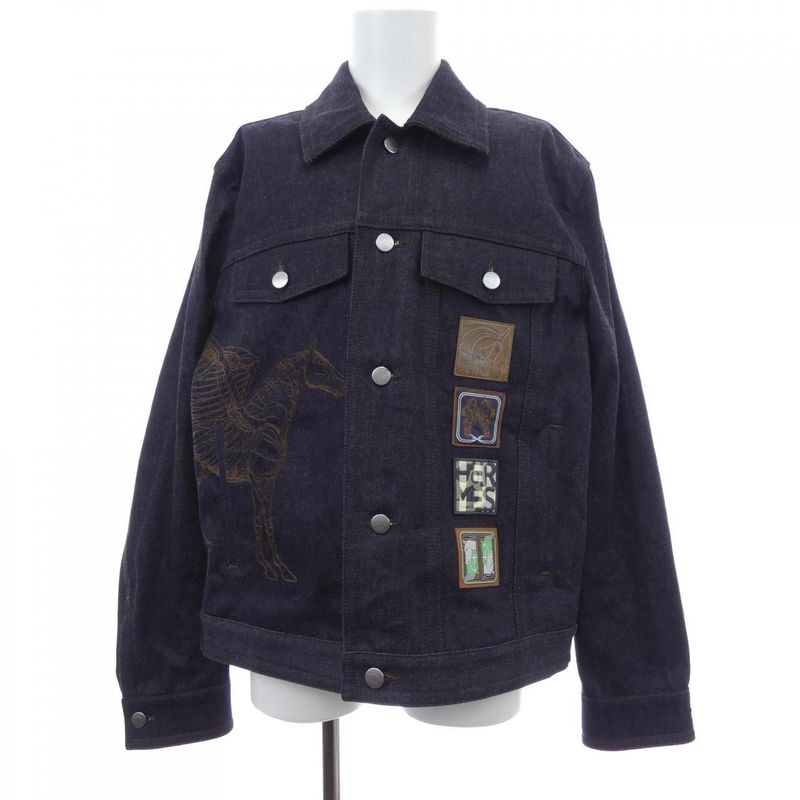 Hermes Icones AU Carre *31-5516 Denim Jacket
