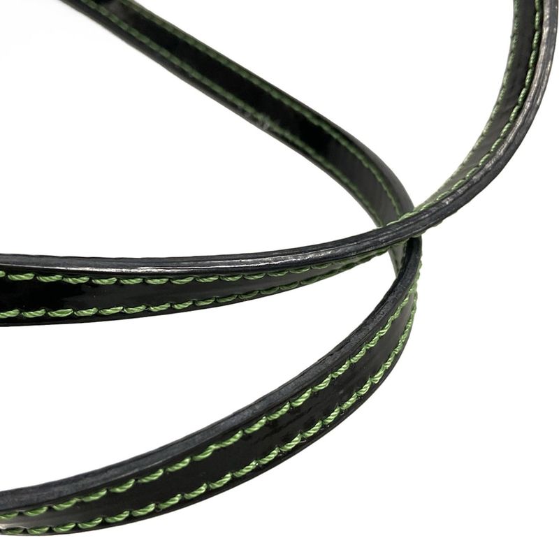 Fendi Handbag Zucca Pattern 8bh223 Black X Dark Brown X Green Clover Leather