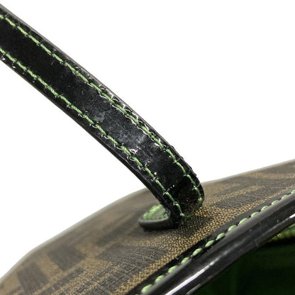 Fendi Handbag Zucca Pattern 8bh223 Black X Dark Brown X Green Clover Leather