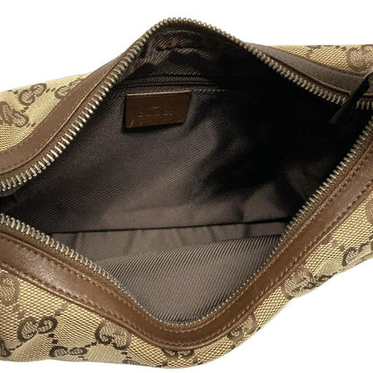 Gucci Shoulder Bag GG Pattern 13812 Beige X Dark Brown Leather