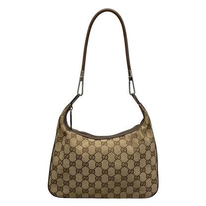 Gucci Shoulder Bag GG Pattern 13812 Beige X Dark Brown Leather
