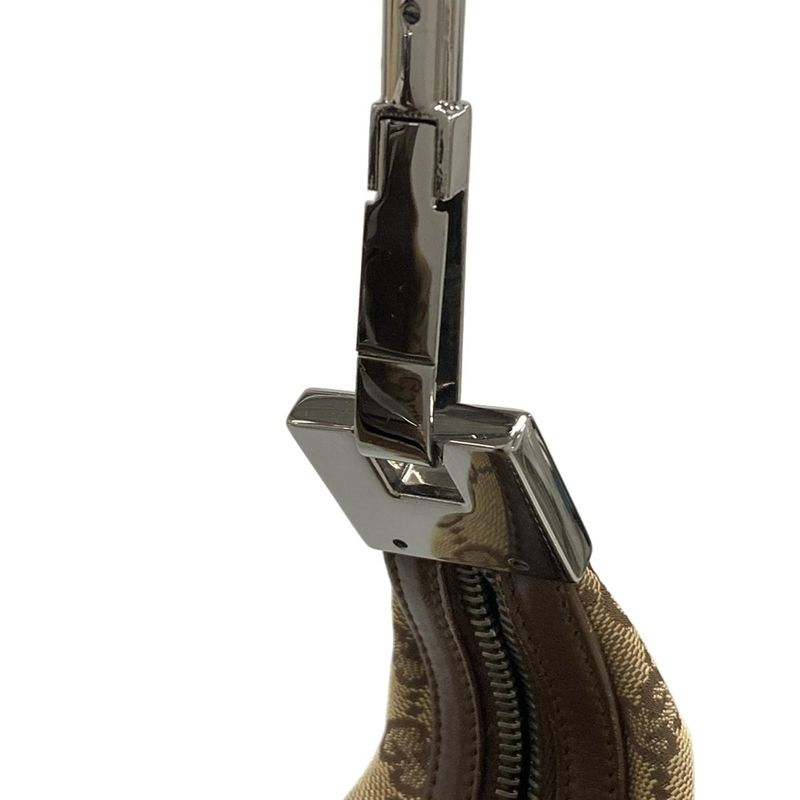 Gucci Shoulder Bag GG Pattern 13812 Beige X Dark Brown Leather