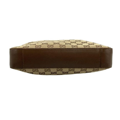 Gucci Shoulder Bag GG Pattern 13812 Beige X Dark Brown Leather