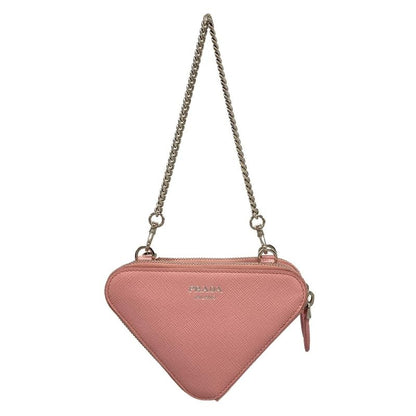 Prada Handbag Triangle Mini Pouch 1nr015 Petalo (pink) Chain Handle Re-nylon