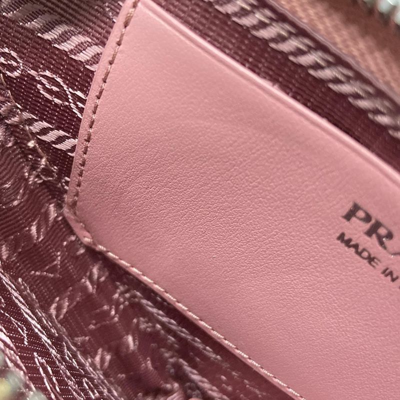 Prada Handbag Triangle Mini Pouch 1nr015 Petalo (pink) Chain Handle Re-nylon
