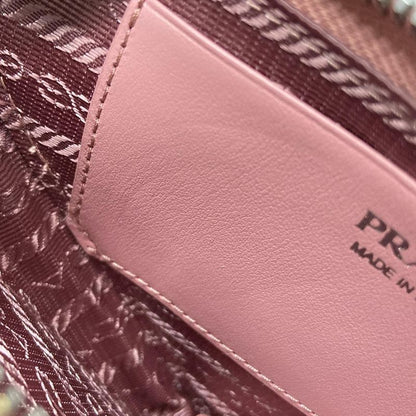 Prada Handbag Triangle Mini Pouch 1nr015 Petalo (pink) Chain Handle Re-nylon