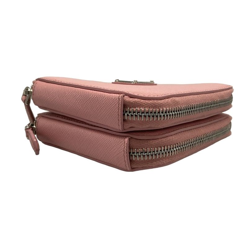 Prada Handbag Triangle Mini Pouch 1nr015 Petalo (pink) Chain Handle Re-nylon